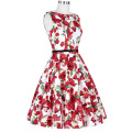 Grace Karin sem mangas vintage estilo flor print curto barato Vintage 50s vestido CL6086-51